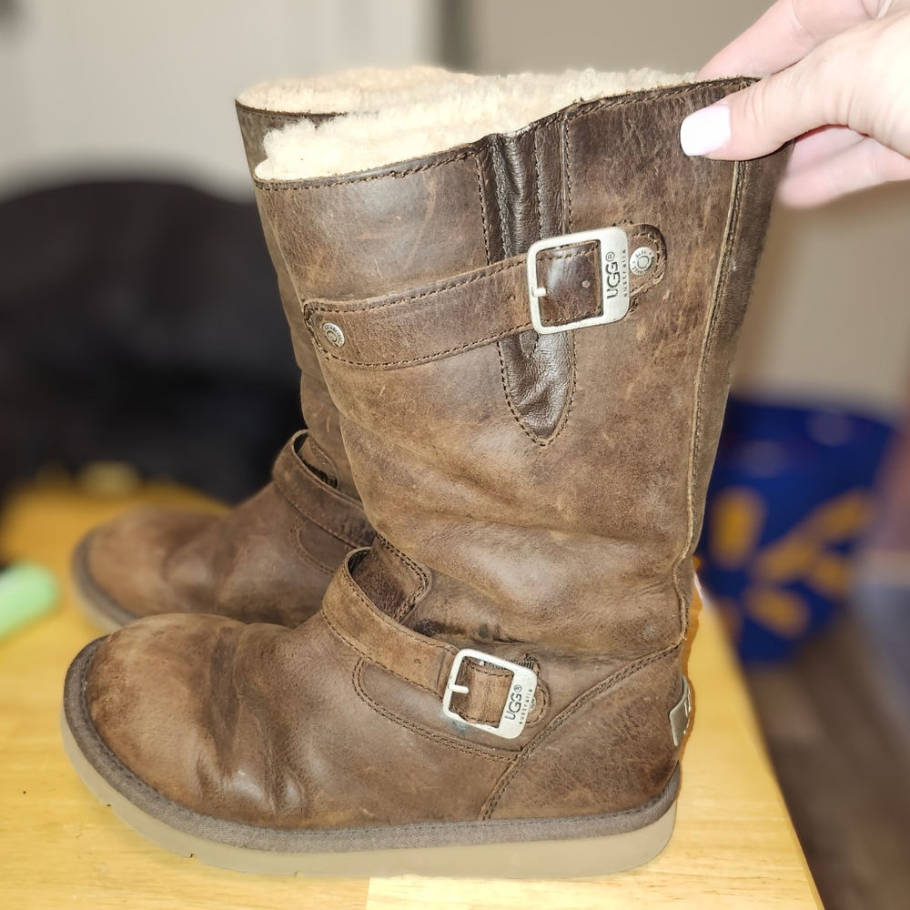 Ugg Buckle Mid Calf Boots - Size 9
